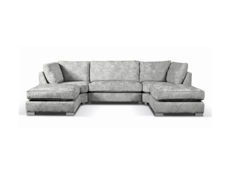 Riley U Shape Sofa - Silver