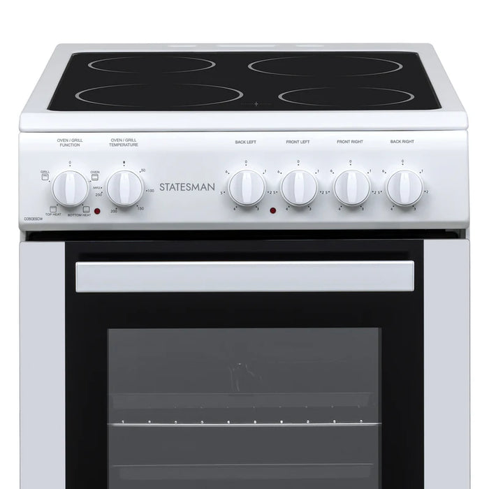 C050ESCW - 50cm Single Cavity Ceramic Top Electric Cooker - White