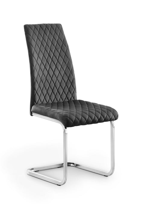 Set Of 4 Calabria Velvet Cantilever Chairs - Grey