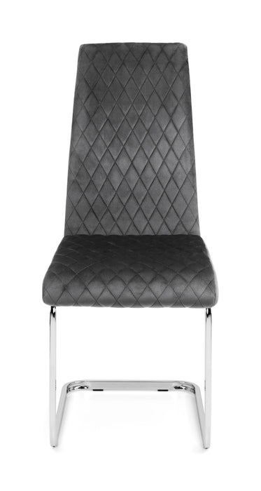 Set Of 4 Calabria Velvet Cantilever Chairs - Grey
