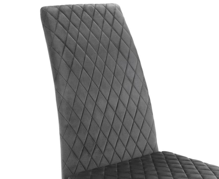 Set Of 4 Calabria Velvet Cantilever Chairs - Grey