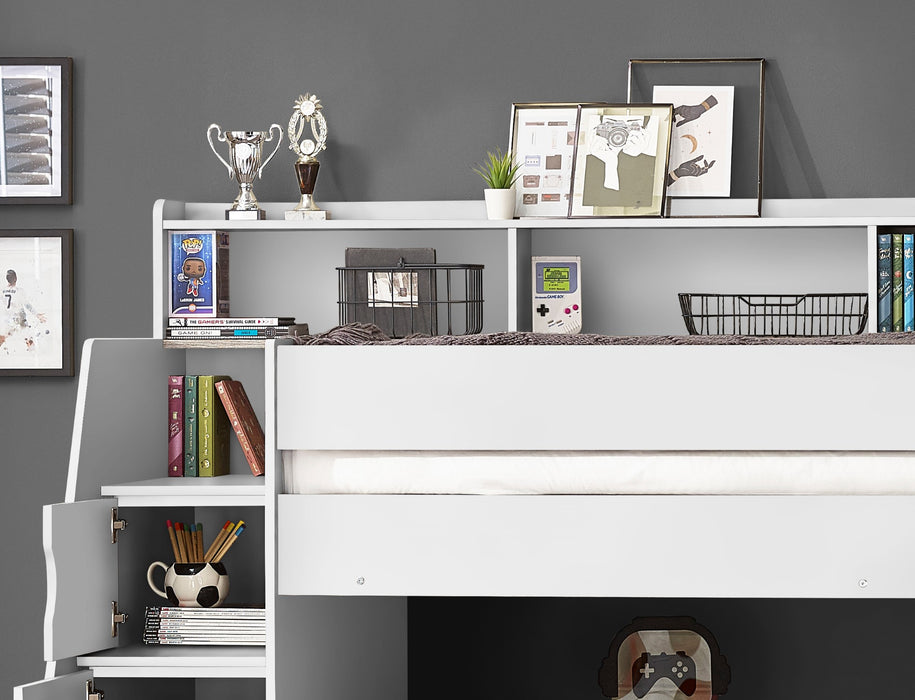 Camelot Staircase Bunk All White
