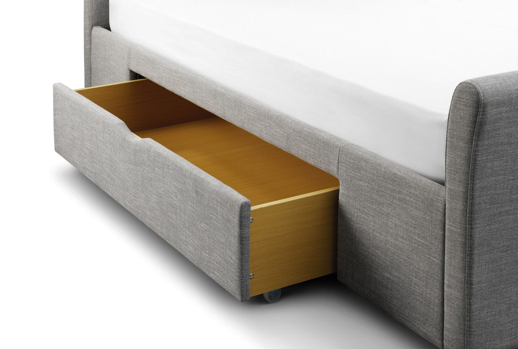 Capri Light Grey with Drawers 150cm King Bed