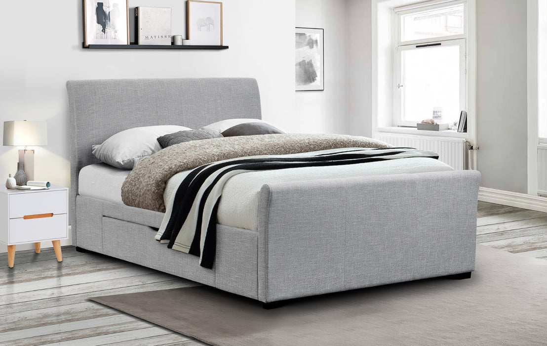 Capri Light Grey with Drawers 150cm King Bed