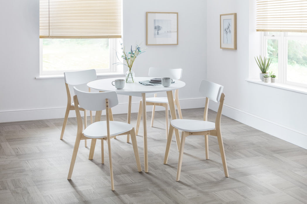 Casa Round Dining Table White/Oak