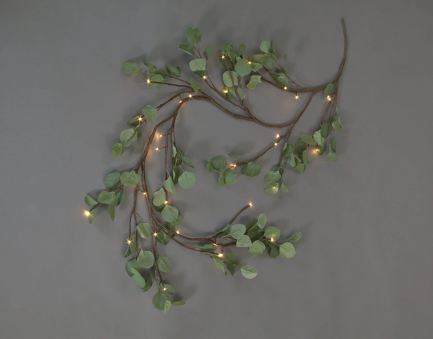 180cm (6ft) Light-Up Eucalyptus Leaf Spray with 36 Warm White LED's