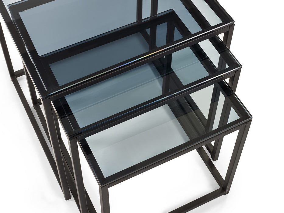 Chicago Nest Of 3 Tables Smoked Glass