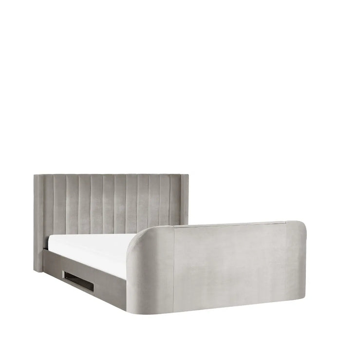 Clara 135cm Side Lift Ottoman TV Bed - Light Grey