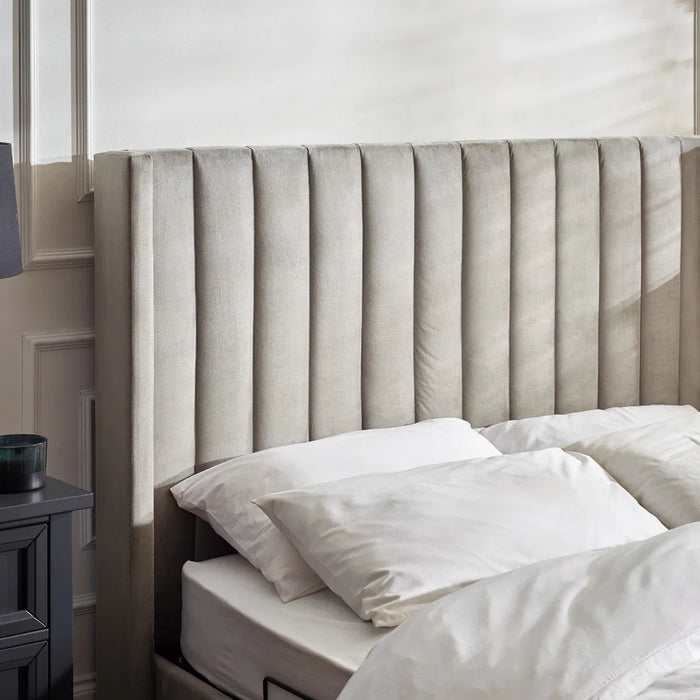 Clara 135cm Side Lift Ottoman TV Bed - Light Grey