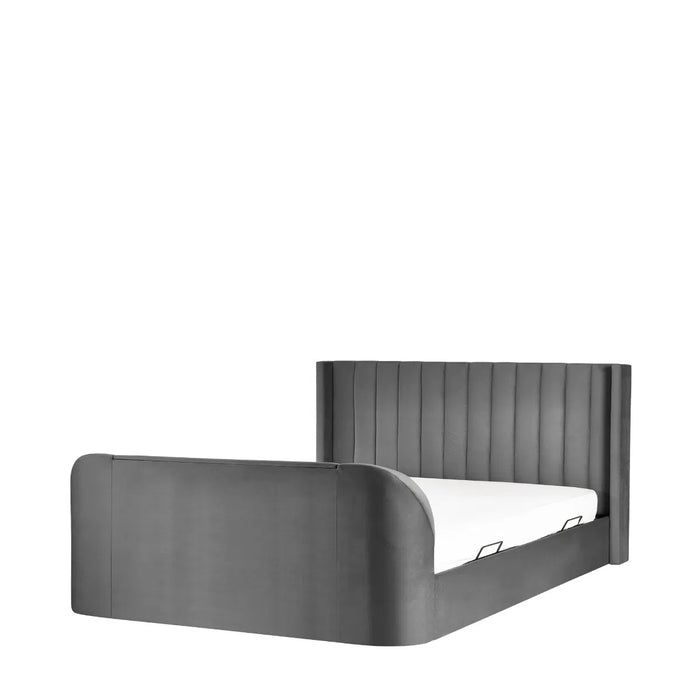 Clara 135cm Side Lift Ottoman TV Bed - Dark Grey