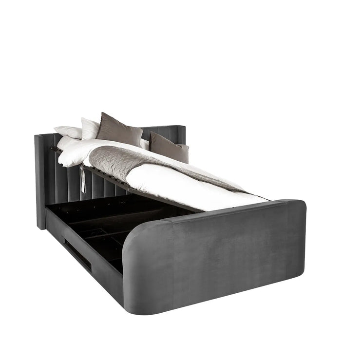 Clara 135cm Side Lift Ottoman TV Bed - Dark Grey