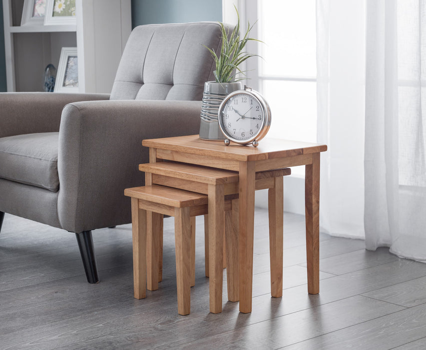 Cleo Nest Of Tables - Natural Oak Finish