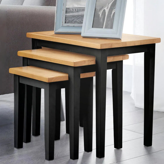 Cleo Nest of Tables - Black & Oak