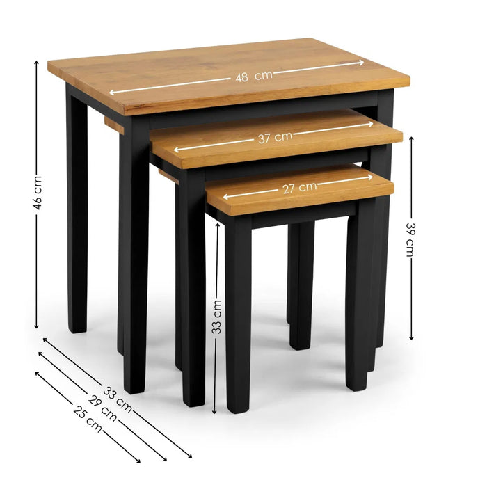 Cleo Nest of Tables - Black & Oak