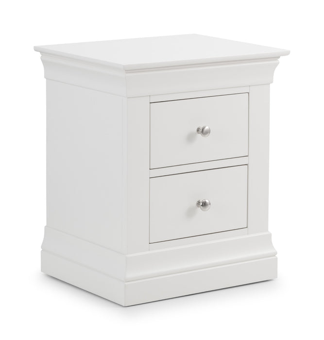 Clermont 2 Drawer Bedside - Surf White