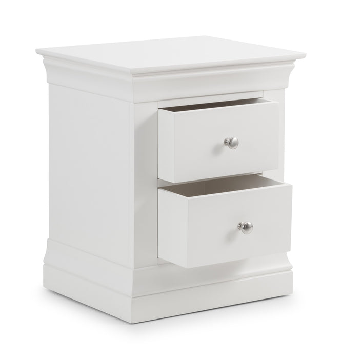 Clermont 2 Drawer Bedside - Surf White