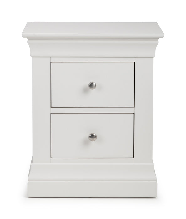 Clermont 2 Drawer Bedside - Surf White