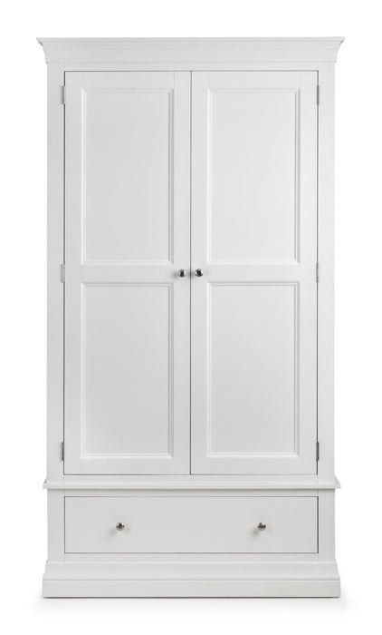 Clermont 2 Door 1 Drawer Wardrobe - Surf White