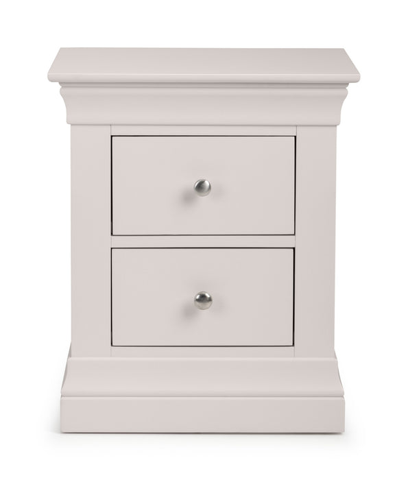 Clermont 2 Drawer Bedside - Light Grey