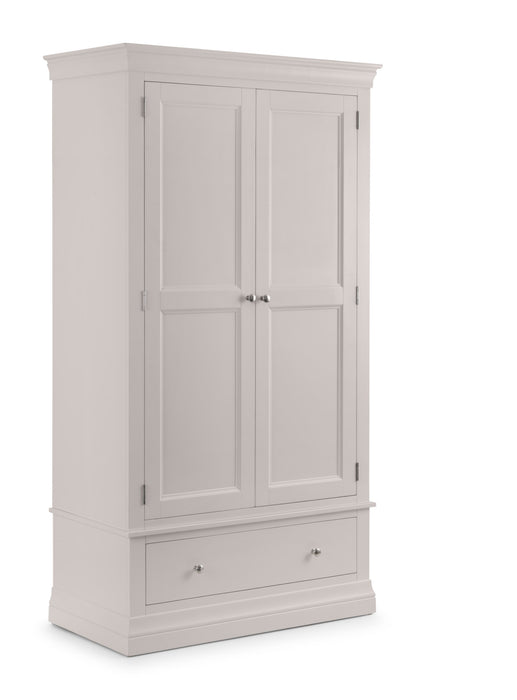 Clermont 2 Door 1 Drawer Wardrobe - Light Grey