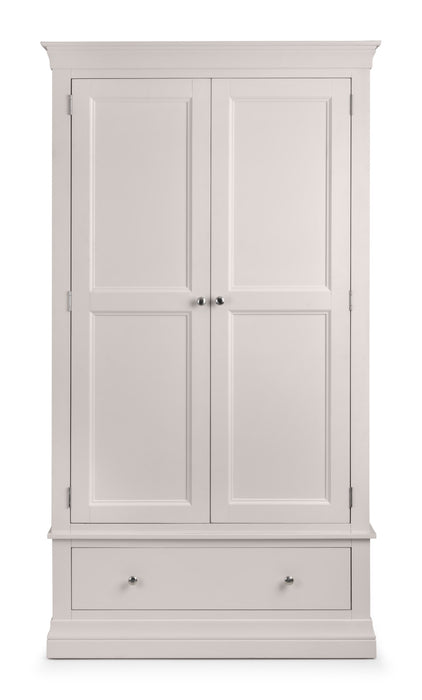 Clermont 2 Door 1 Drawer Wardrobe - Light Grey