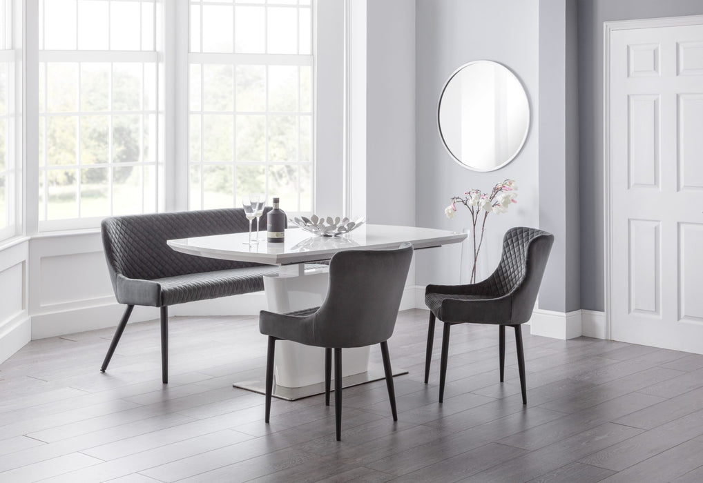 Como High Gloss Extending Table - White