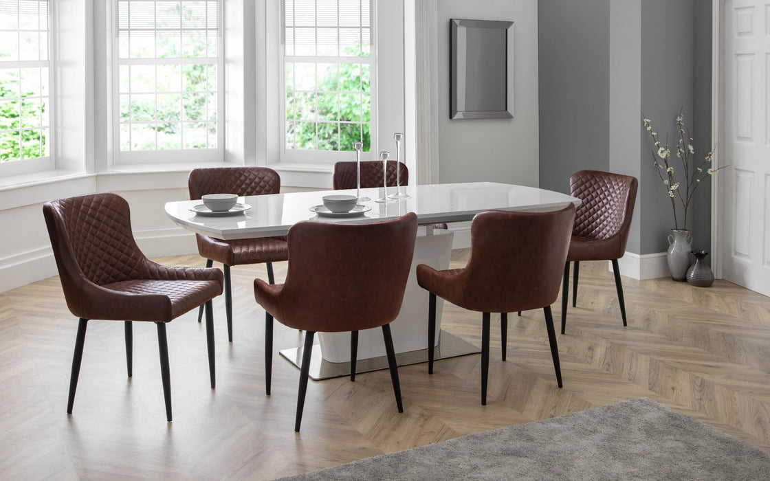 Como High Gloss Extending Table - White