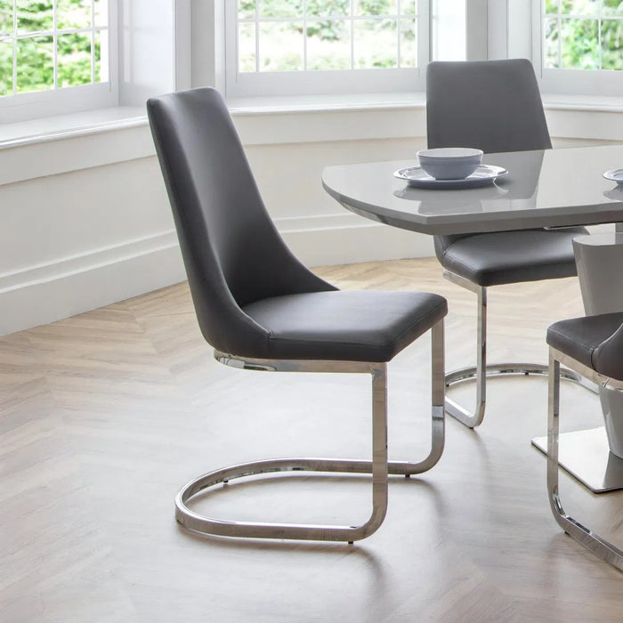 Como Grey Dining Set (4 Chairs) - Grey