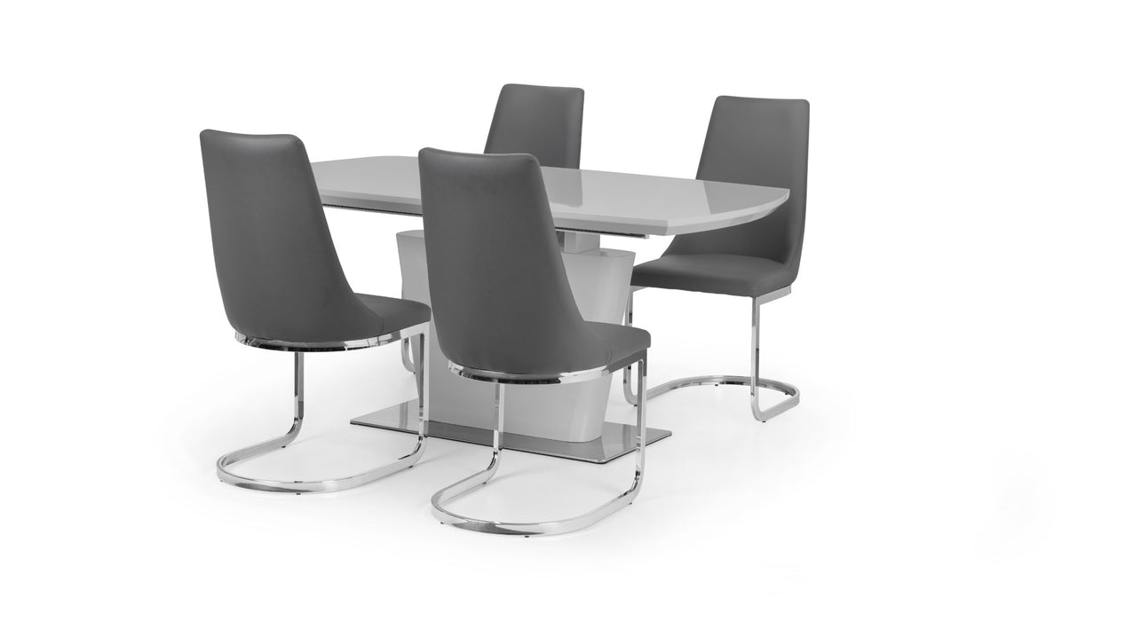 Como High Gloss Extending Table - Grey
