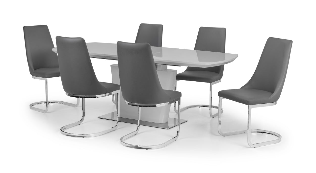 Como High Gloss Extending Table - Grey