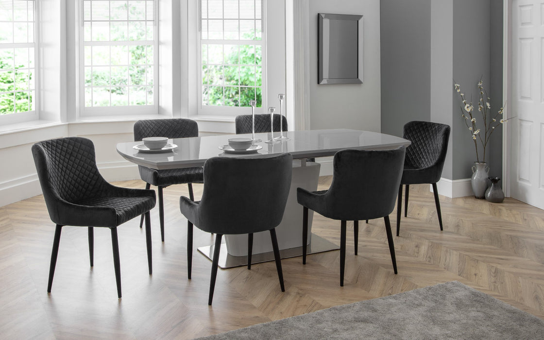 Como High Gloss Extending Table - Grey