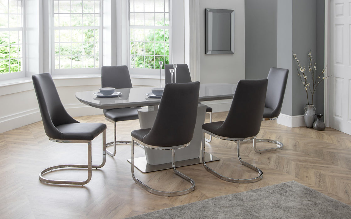 Como High Gloss Extending Table - Grey