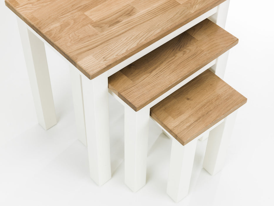 Coxmoor Nest Of 3 Tables - Ivory & Oak