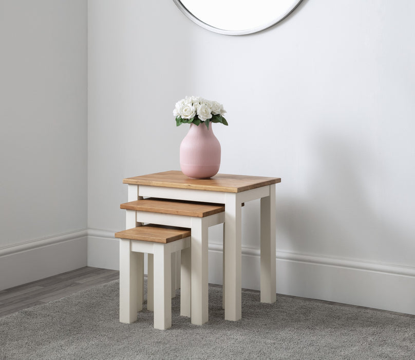 Coxmoor Nest Of 3 Tables - Ivory & Oak