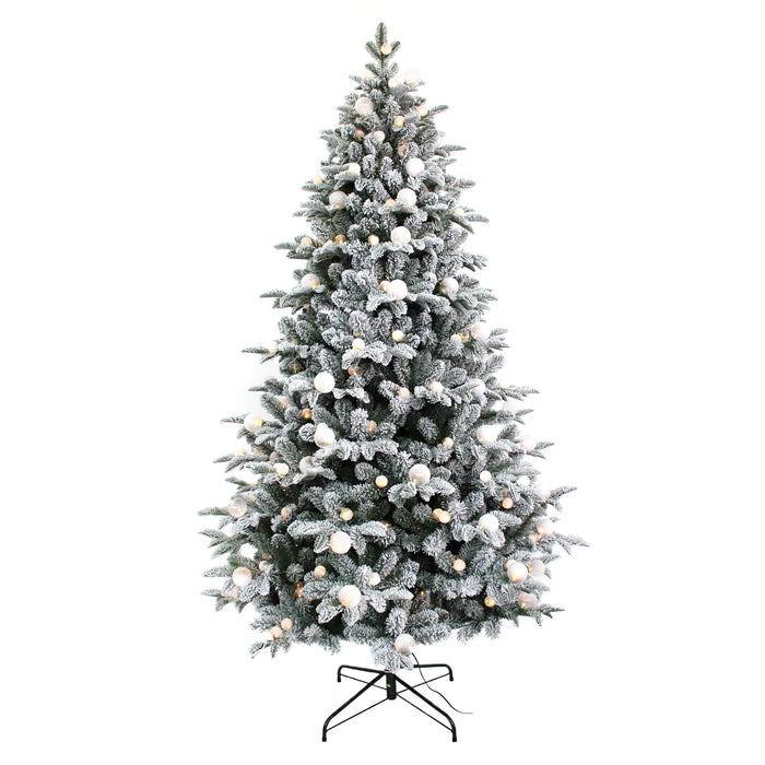 CT07986 - 180cm (6ft) Pre-Lit Diamond Lake Green PE Mix Frosted Christmas Tree