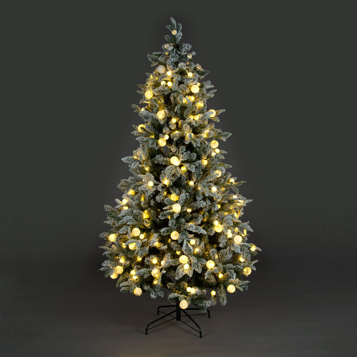 CT07986 - 180cm (6ft) Pre-Lit Diamond Lake Green PE Mix Frosted Christmas Tree
