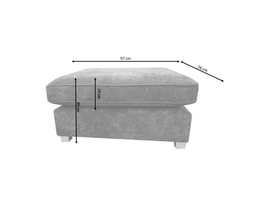 Remi Small U Shape Sofa with Footstool - Grey