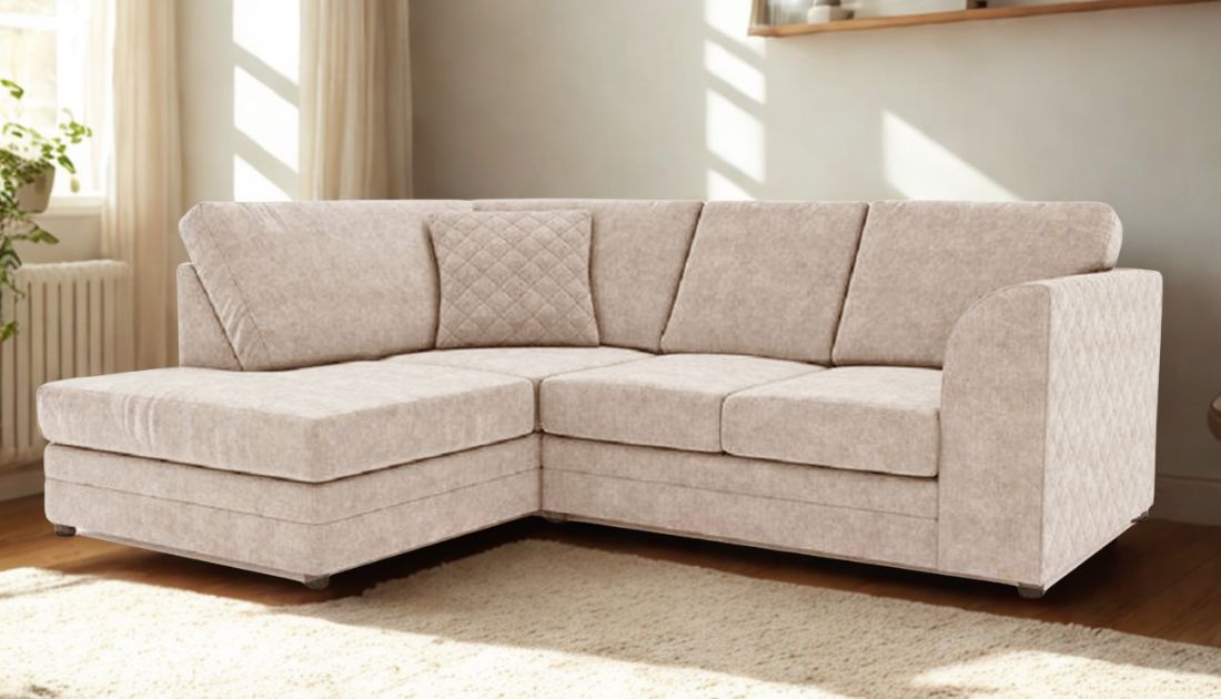 Fullback Quilted Corner Sofa with Chaise End