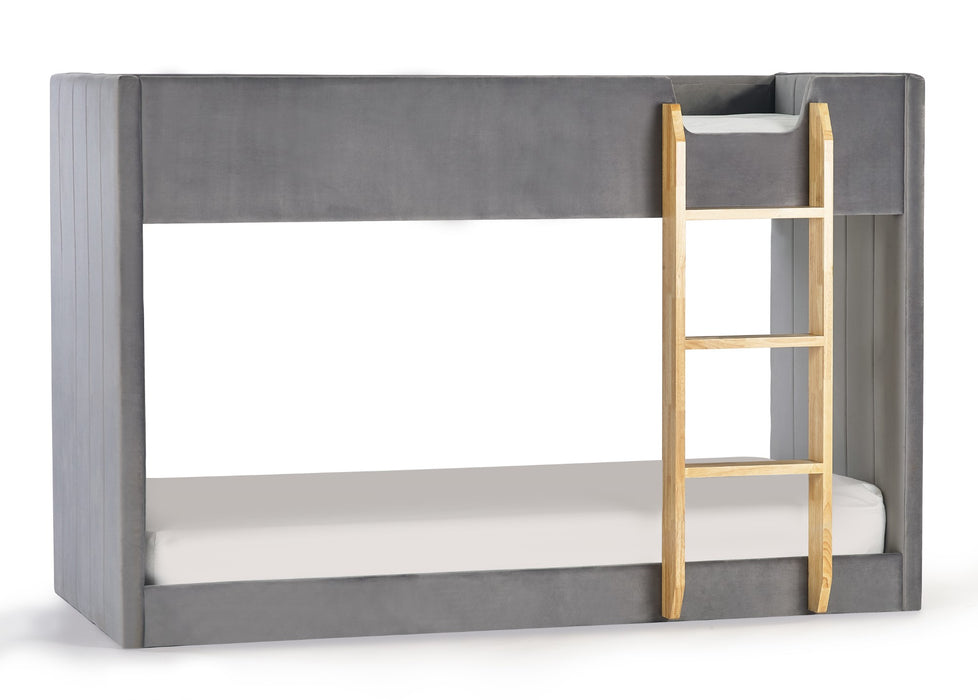 Daytona Bunk Grey Velvet and Woodgrain