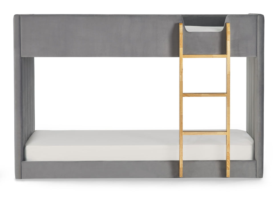 Daytona Bunk Grey Velvet and Woodgrain