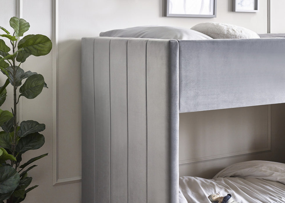 Daytona Bunk Grey Velvet and Woodgrain