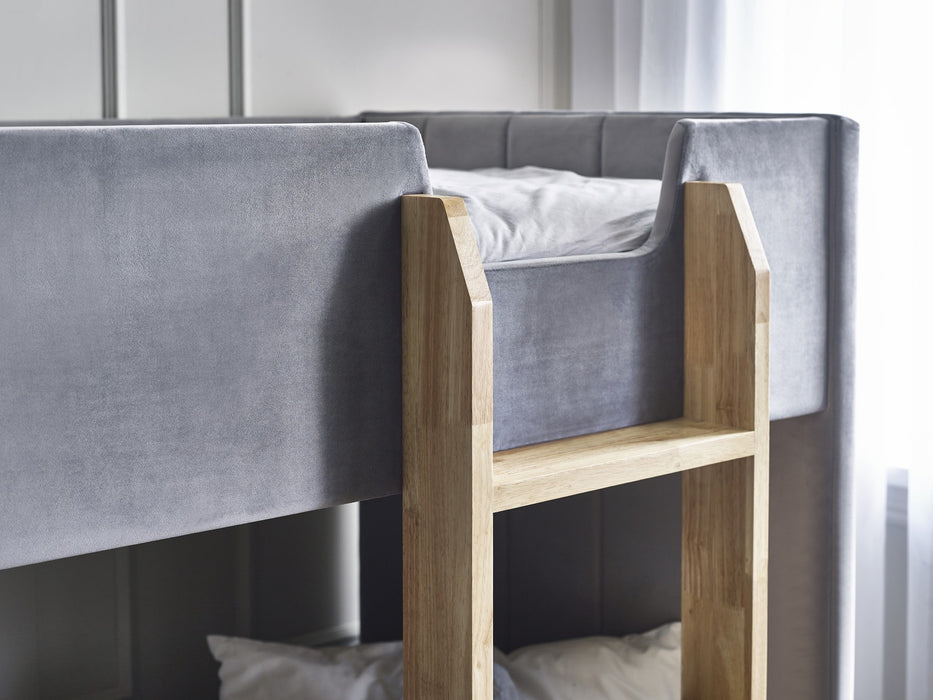 Daytona Bunk Grey Velvet and Woodgrain