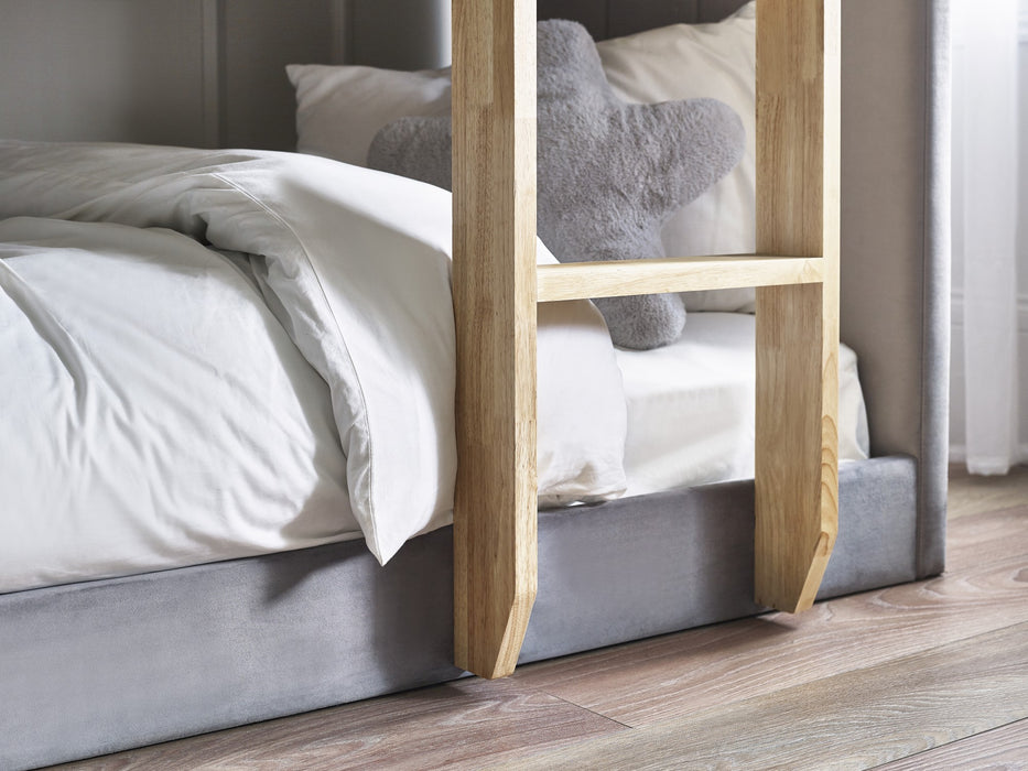 Daytona Bunk Grey Velvet and Woodgrain