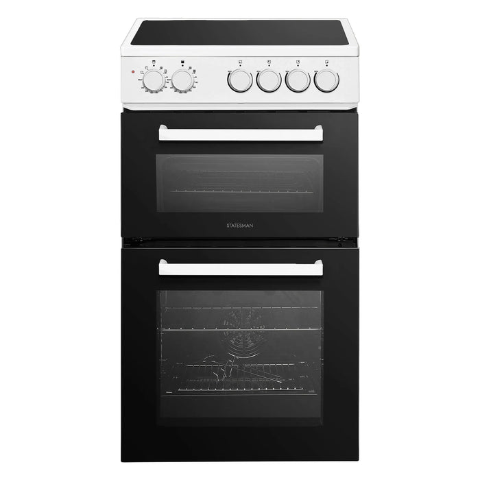 EDC150W - 50cm Electric Ceramic Double Oven Cooker - White