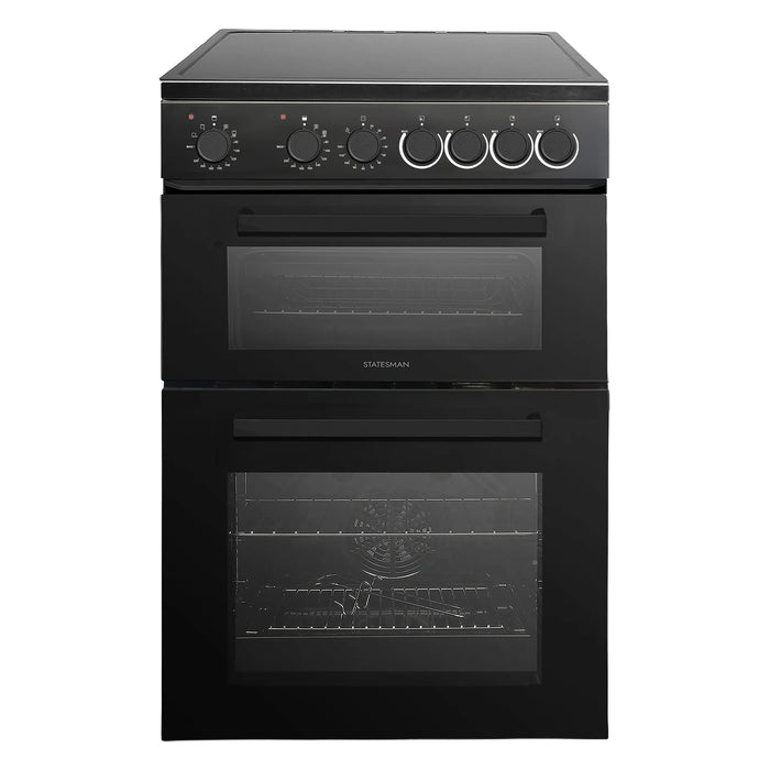 EDC160B - 60cm Electric Ceramic Double Oven Cooker - Black