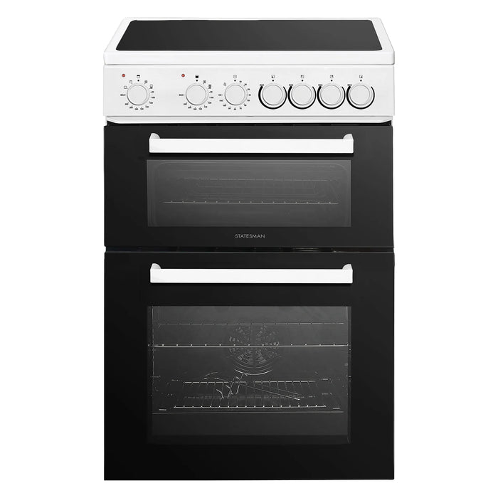 EDC160W - 60cm Electric Ceramic Double Oven Cooker - White