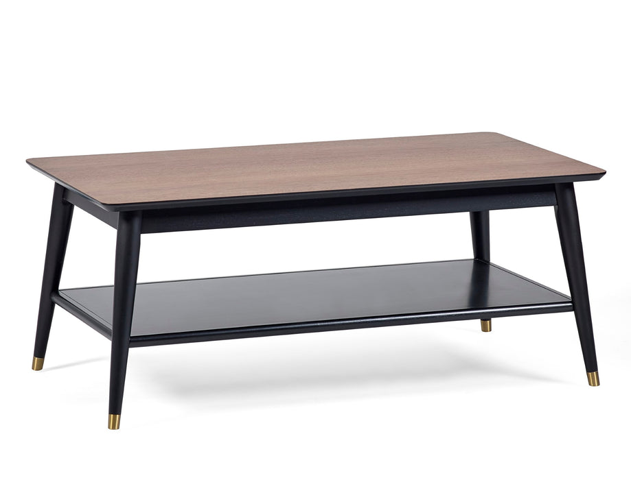 Findlay Coffee Table With Shelf - Walnut & Black