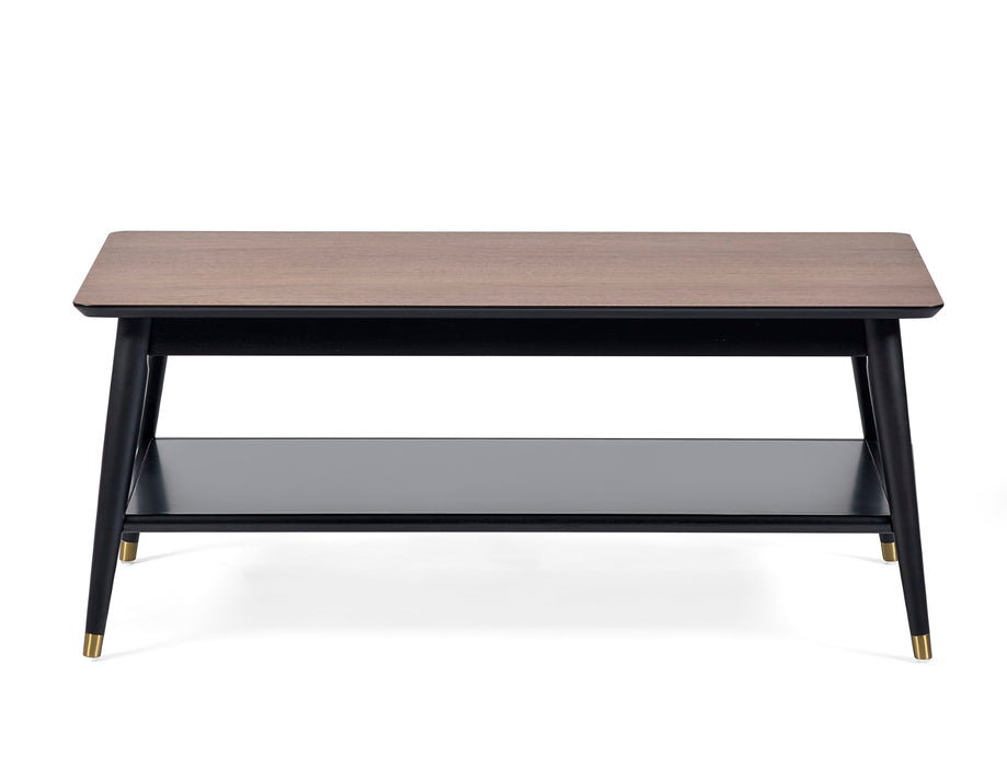 Findlay Coffee Table With Shelf - Walnut & Black