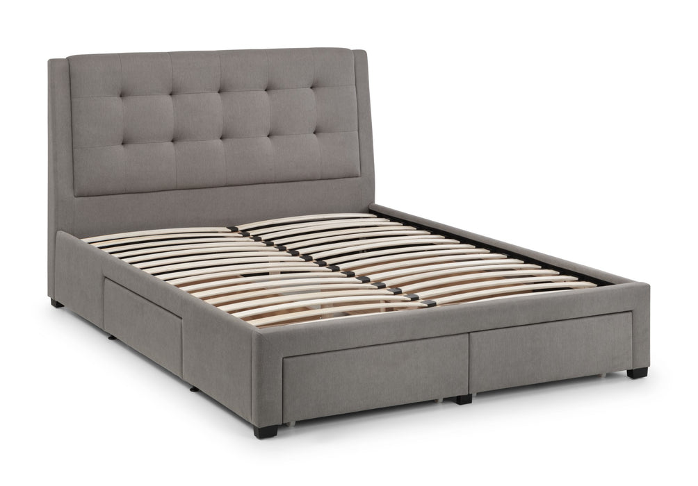 Fullerton 4 Drawer 150cm King Bed - Grey