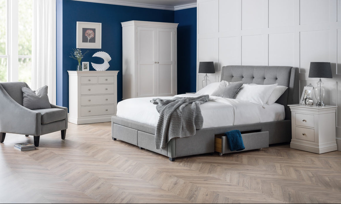 Fullerton 4 Drawer 150cm King Bed - Grey